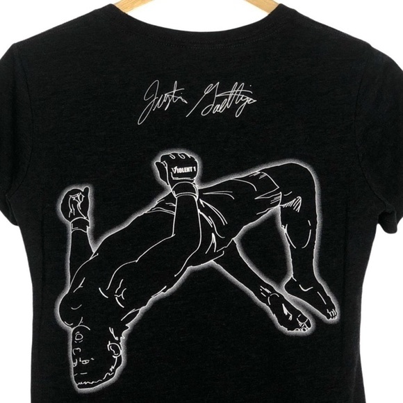 UFC JUSTIN GAETHJE VIOLENT 1 MAX EFFORT OG SIGNATURE TSHIRT V1 - Picture 4 of 9